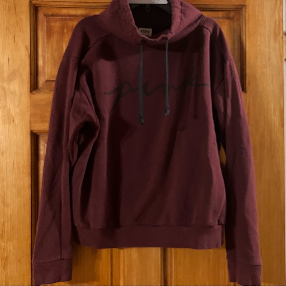 Victoria's Secret PINK Everyday Maroon/Burgundy Cowl Neck Sweatshirt